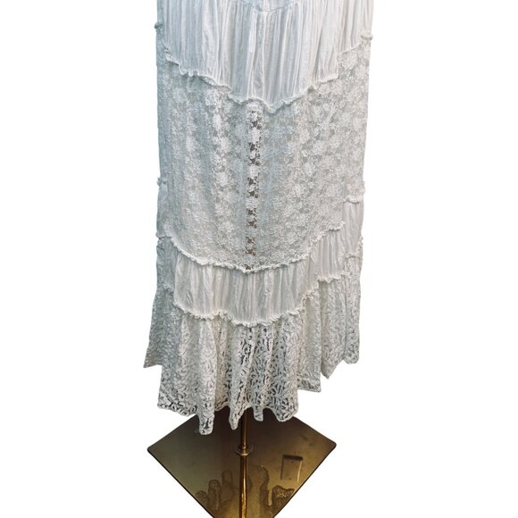 Owls Peace + Love White Medium Flowy Lace Embroidered - Picture 7 of 16